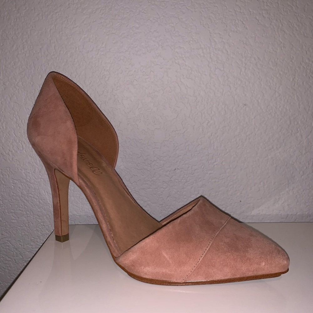 Madewell Dusty Rose Suede Heels